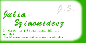 julia szimonidesz business card